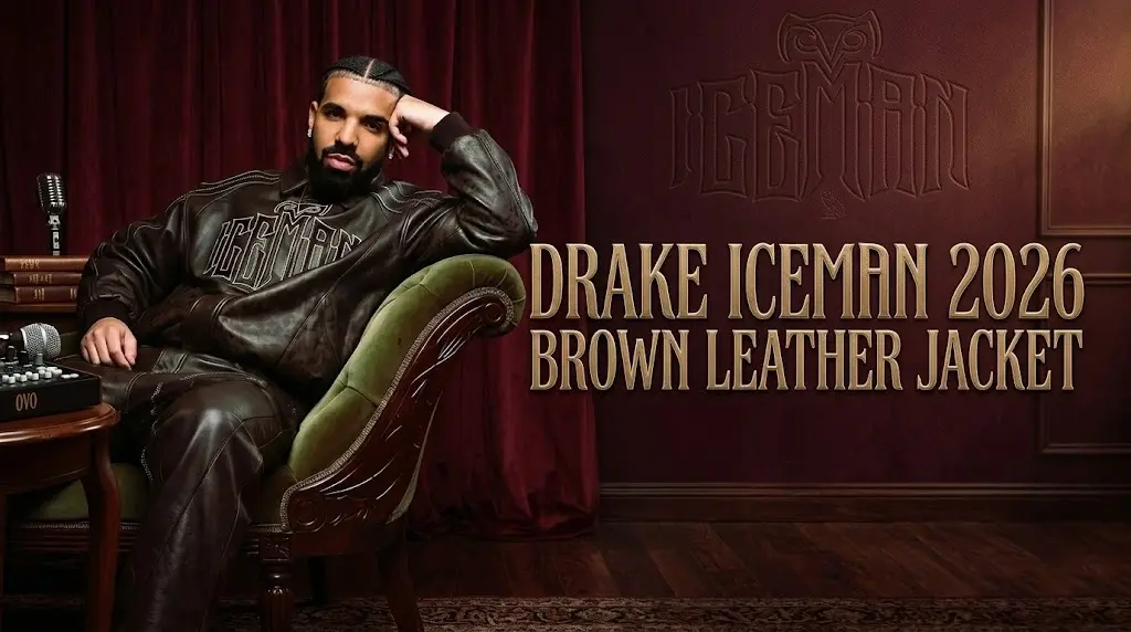 Drake Iceman 2026 Brown Leather Jacket