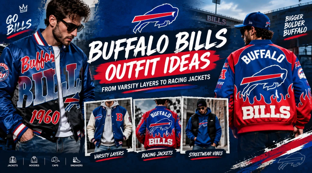 Buffalo Bills Outfit Ideas From Varsity Layers to Racing Jackets