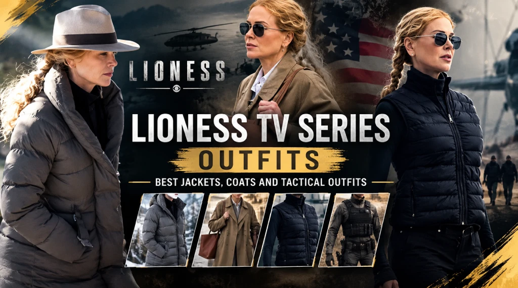 Lioness TV Series Outfits Best Jackets Coats and Tactical Outfits