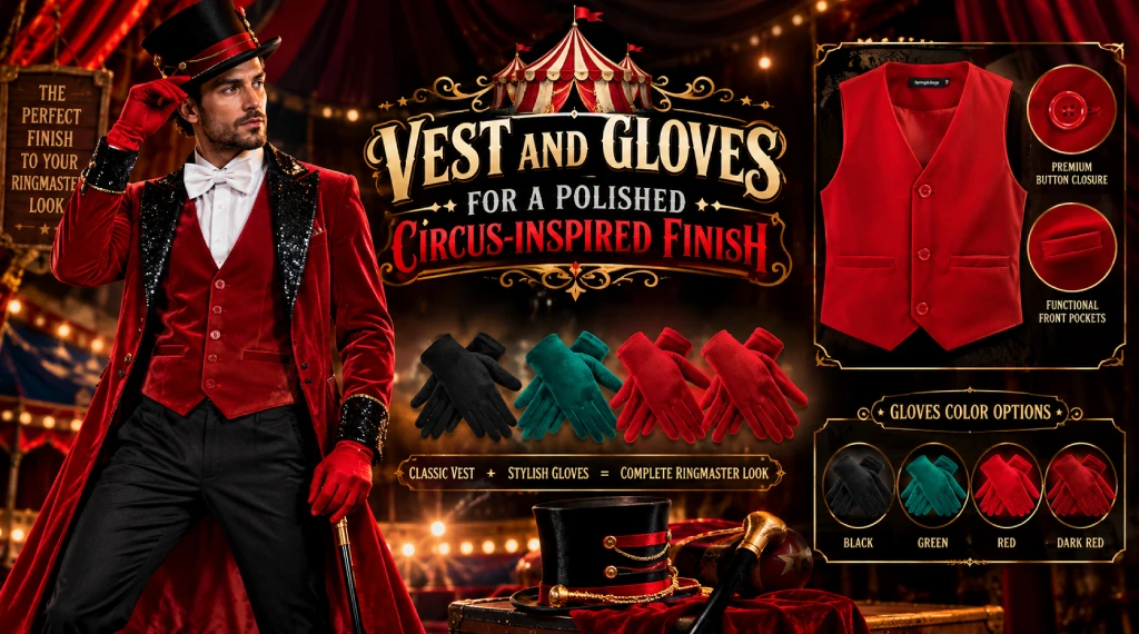 Vest and Gloves for a Polished Circus Inspired Finish