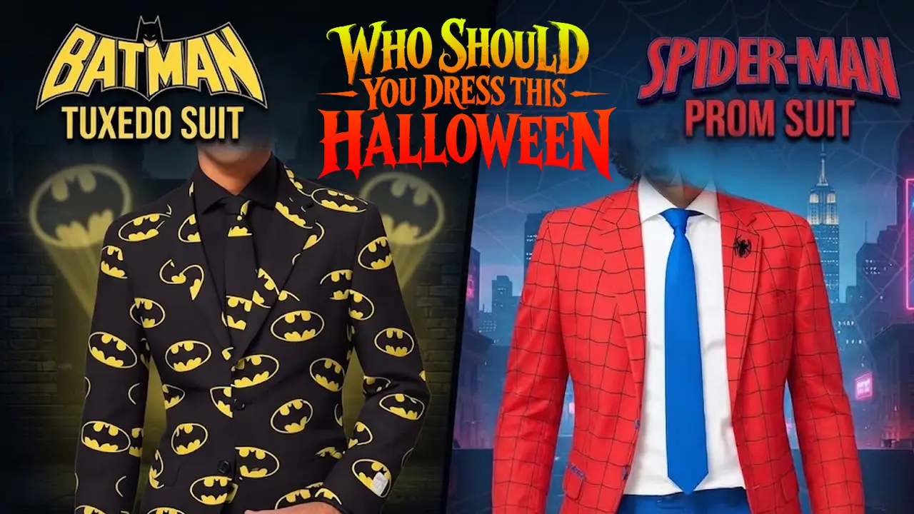 batman tuxedo suit vs spiderman prom suit