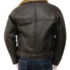 Alexander Mens Brown Leather Aviator Jacket Back