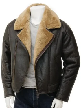 Alexander Mens Brown Leather Aviator Jacket main