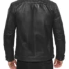 Asher Black Leather Moto Jacket Back