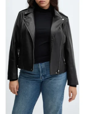 Ava Womens Black Leather Jacket