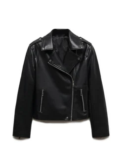 Ava Womens Black Leather Jacket Two