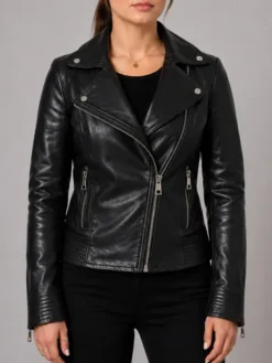 Bari Women’s Vintage Black Biker Jacket