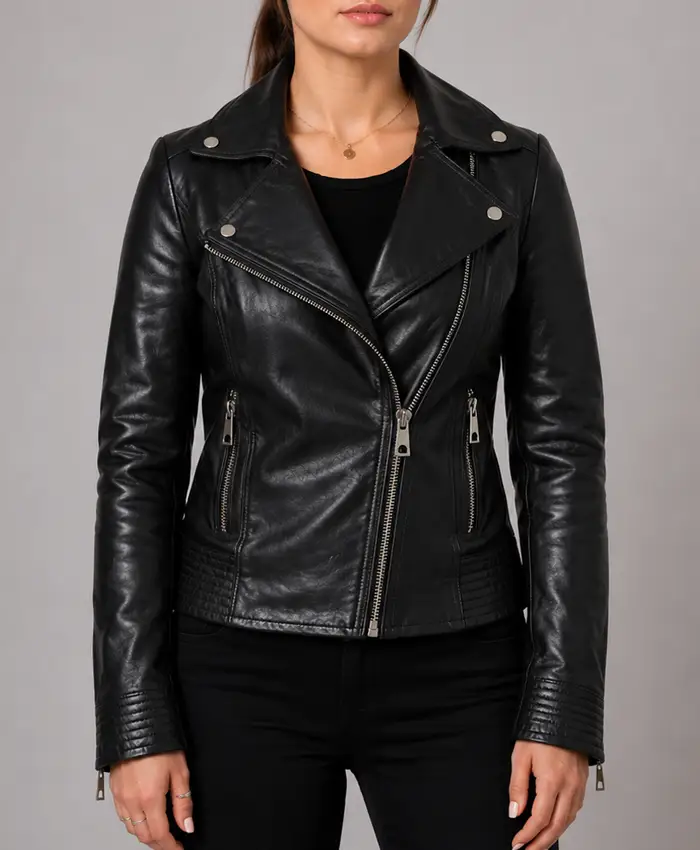 Bari Women’s Vintage Black Biker Jacket
