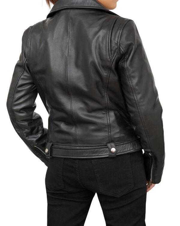 Black Leather Biker Jacket Women