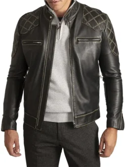 Black Vintage Cafe Racer Leather Jacket
