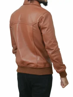 Brown Bomber Leather Jacket 