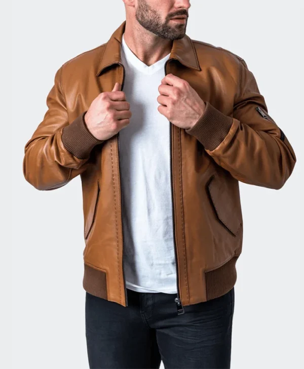 Brown Classic Leather Jacket Main
