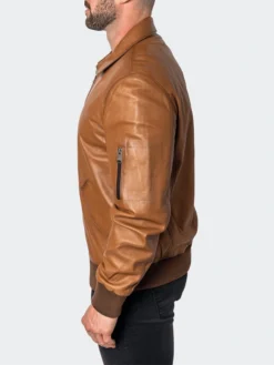 Brown Classic Leather Jacket Right Side