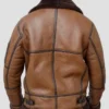 Brown Leather Aviator Jacket Mens Back