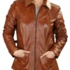 Buy Fyona Brown Leather Jacket