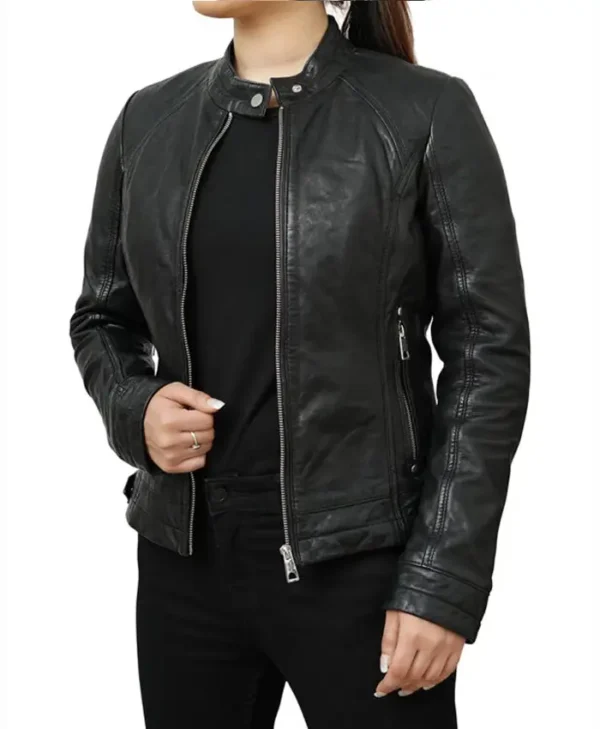 Cafe Racer Vintage Leather Jacket For Women’s
