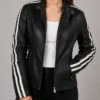 Emma Womens Black Moto Jacket Front