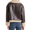 Harper Brown Aviator Jacket Womens Back