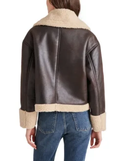 Harper Brown Aviator Jacket Womens Back