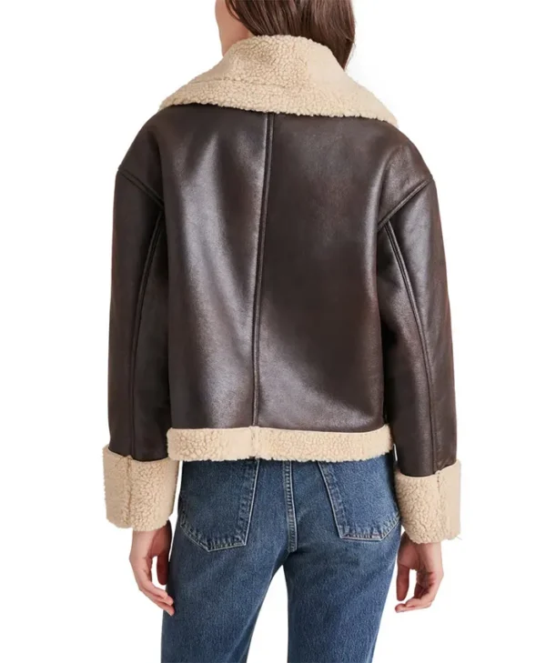 Harper Brown Aviator Jacket Womens Back
