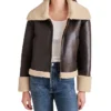 Harper Brown Aviator Jacket Womens Main