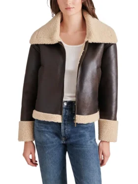 Harper Brown Aviator Jacket Womens Main