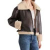 Harper Brown Aviator Jacket Womens Side