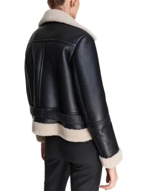 Luna Leather Aviator Jacket for Women Back