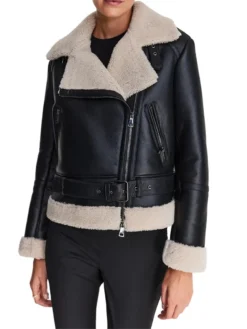 Luna Leather Aviator Jacket for Women Side