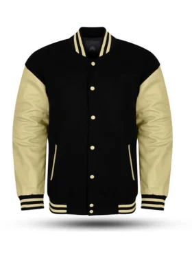 Mens Black Wool OFF-White Varsity Jacket