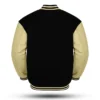 Mens Black Wool OFF White Varsity Jacket Back