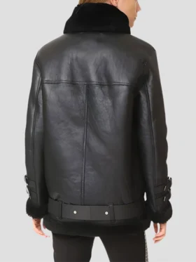 Mia Womens Shearling Leather Jacket Back