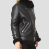 Mia Womens Shearling Leather Jacket Side
