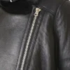 Mia Womens Shearling Leather Jacket Zipper