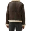 Shearling B3 Brown Leather Aviator Jacket Womens Back