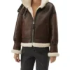 Shearling B3 Brown Leather Aviator Jacket Womens Main