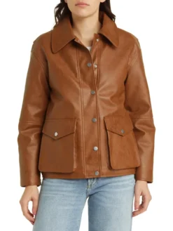A2 Leather Bomber Jacket Womens Buttoned