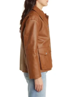A2 Leather Bomber Jacket Womens Side