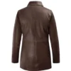 Ashley Mens Brown Leather Overcoat Back