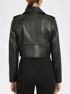 Ava Womens Motorbike Biker Leather Jacket Back