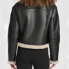 B3 Black Aviator Shearling Coat Womens Back