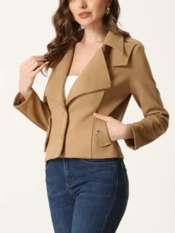 Biker Ladies Tan Suede Jacket