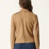 Biker Ladies Tan Suede Jacket Back