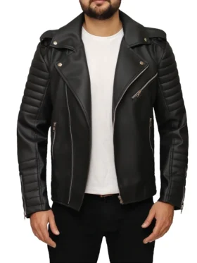 Black Leather Motorcycle Jacket Main
