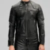 Black Leather Rider Biker Jacket for Men