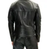 Black Leather Rider Biker Jacket for Men Back