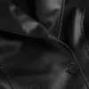 Black Leather Trench Coat Womens Buttoned
