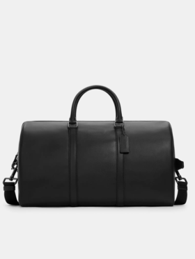 Black Real Leather Weekender Bags Front