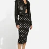 Black Womens Biker Cropped Leather Jacket Stand