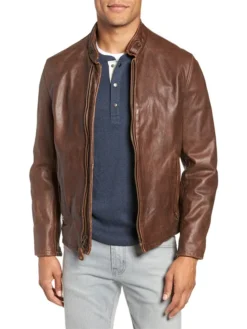 Brown Cafe Racer Jacket